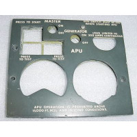 Falcon 20 Aircraft APU Control Panel EL Lightplate Falcon 20 Aircraft APU Control Panel EL Lightplate