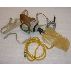 Vintage Aircraft Pilot / Copilot Oxygen Mask w/ Microphone