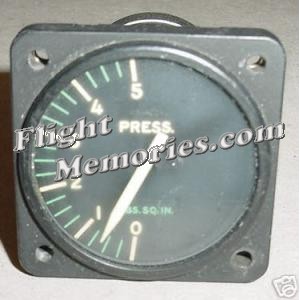 Vintage Warbird Jet Pressure Indicator, 6400-C2A-1-A5