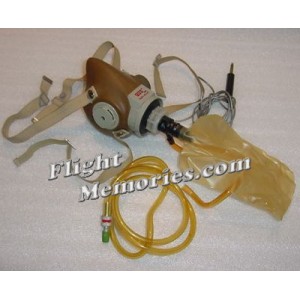 Vintage Aircraft Pilot / Copilot Oxygen Mask w/ Microphone